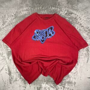 Y2K Fox Racing Red “Core Since 74” Blue Logo Graphic T-Shirt Size XXL